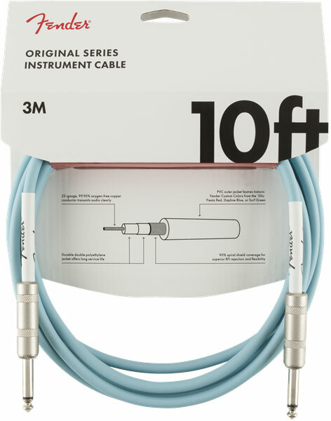 Fender Original Instrument Cable Droit/droit 10ft Daphne Blue - Cable - Main picture