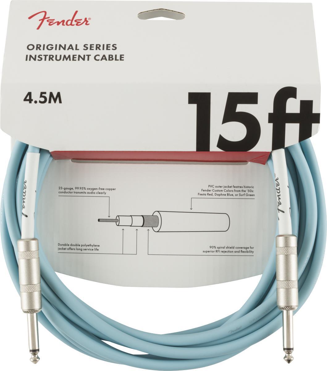 Cable Fender Original Instrument Cable, Straight/Straight, 15ft - Daphne Blue