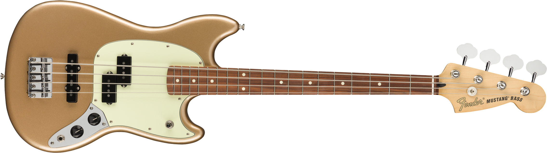Fender Player Mustang Bass Mex Pf - Firemist Gold - Electric bass for kids - Main picture