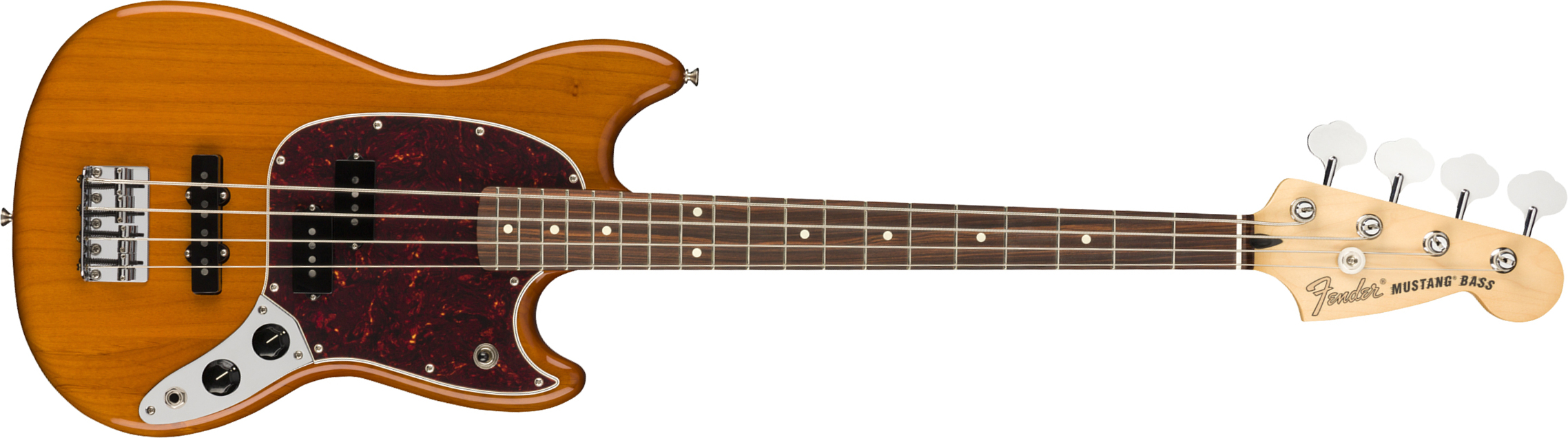 Fender Player Mustang Bass Pj Mex Pf - Aged Natural - Electric bass for kids - Main picture
