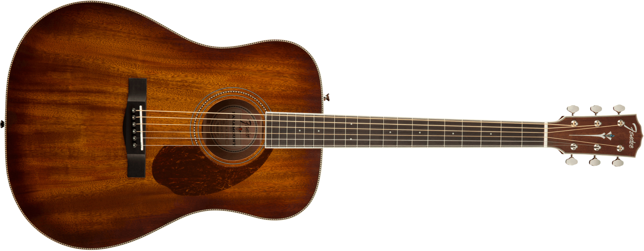 Fender Pm-1e All-mahogany Ne Paramount Dreadnought Tout Acajou Ova +etui - Aged Cognac Burst - Folk guitar - Main picture