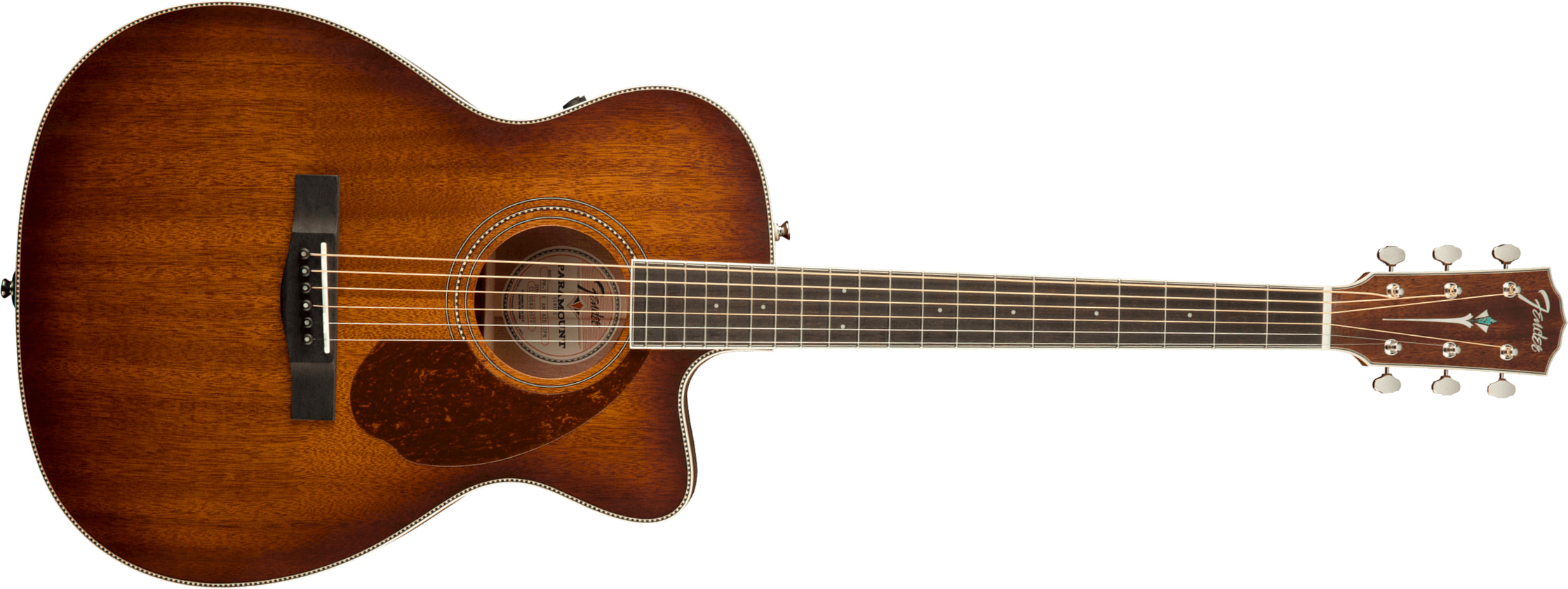 Fender Pm-3ce Triple-0 All-mahogany Paramount 000 Cw Tout Acajou Ova +etui - Aged Cognac Burst - Electro acoustic guitar - Main picture