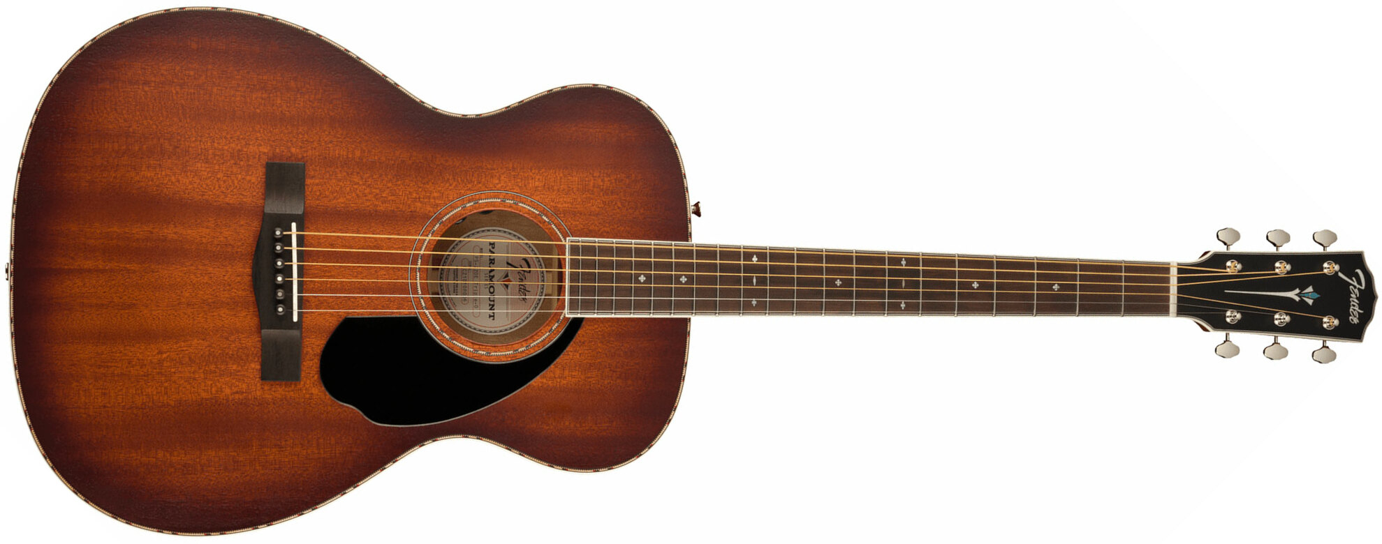 Fender Po-220e All Mahogany Paramount Orchestra Model Om Tout Acajou Ova - Aged Cognac Burst - Electro acoustic guitar - Main picture