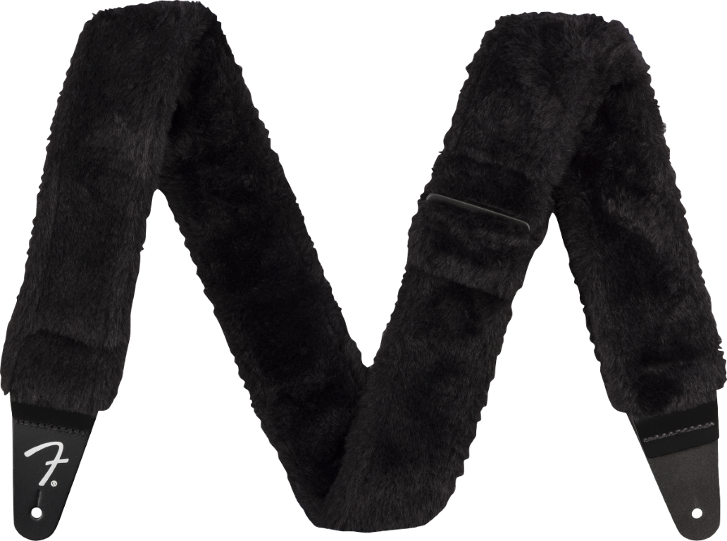 Fender Poodle Plush Strap Black - Guitar strap - Main picture