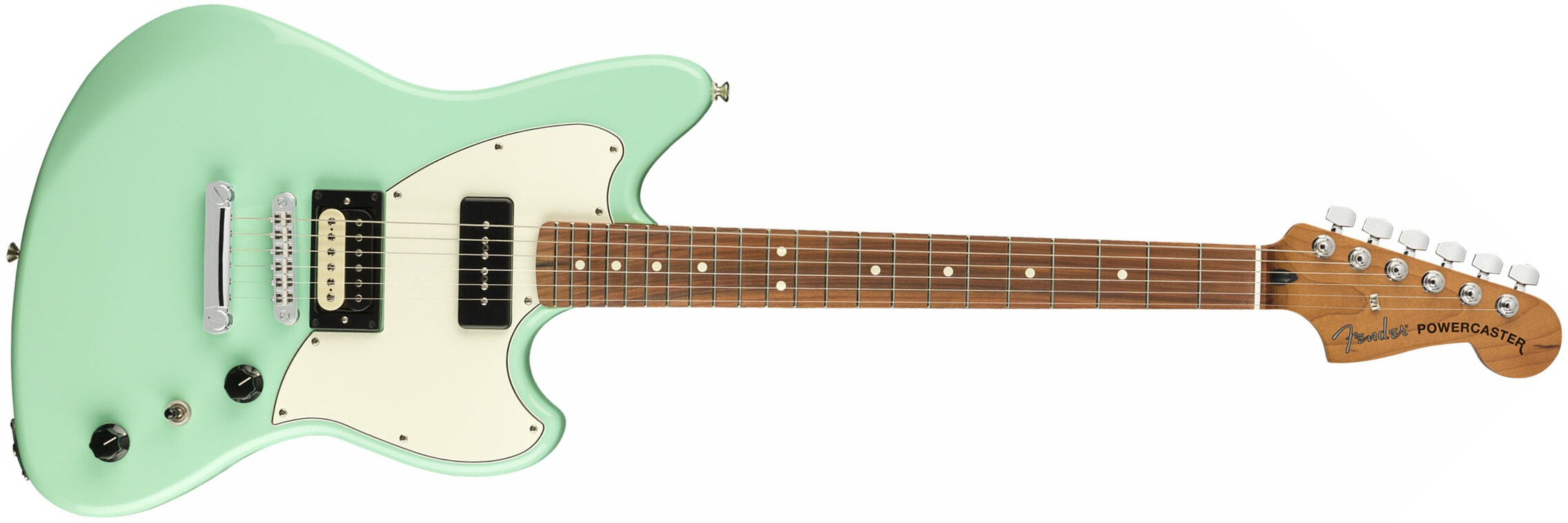 Fender Powercaster Alternate Reality Ltd Hp90 Ht Pf - Surf Green - Retro rock electric guitar - Main picture