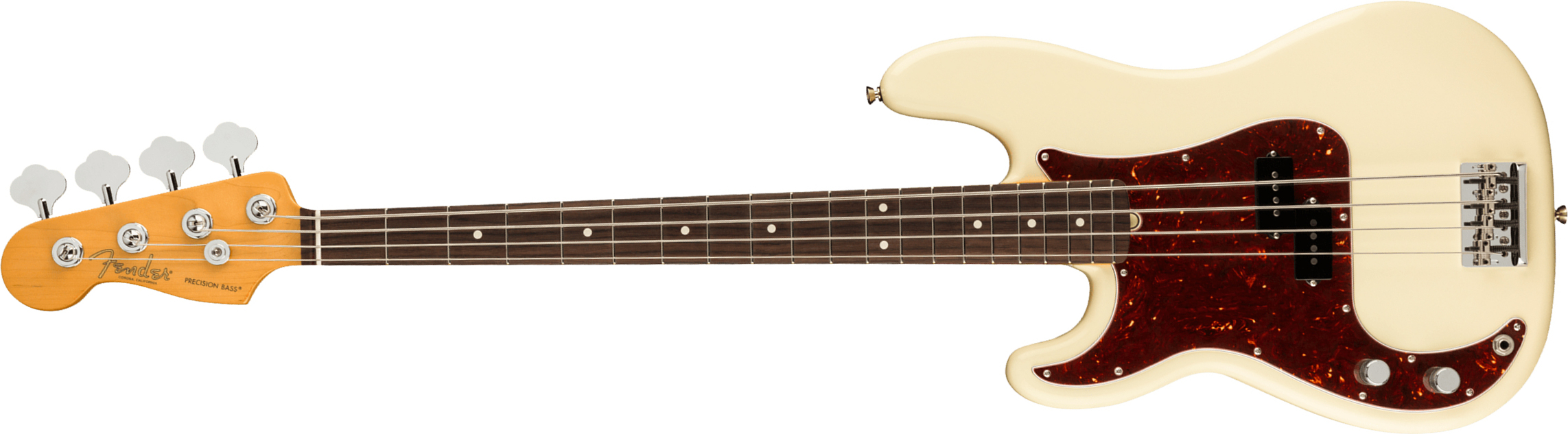 Fender Precision Bass American Professional Ii Lh Gaucher Usa Rw - Olympic White - Solid body electric bass - Main picture