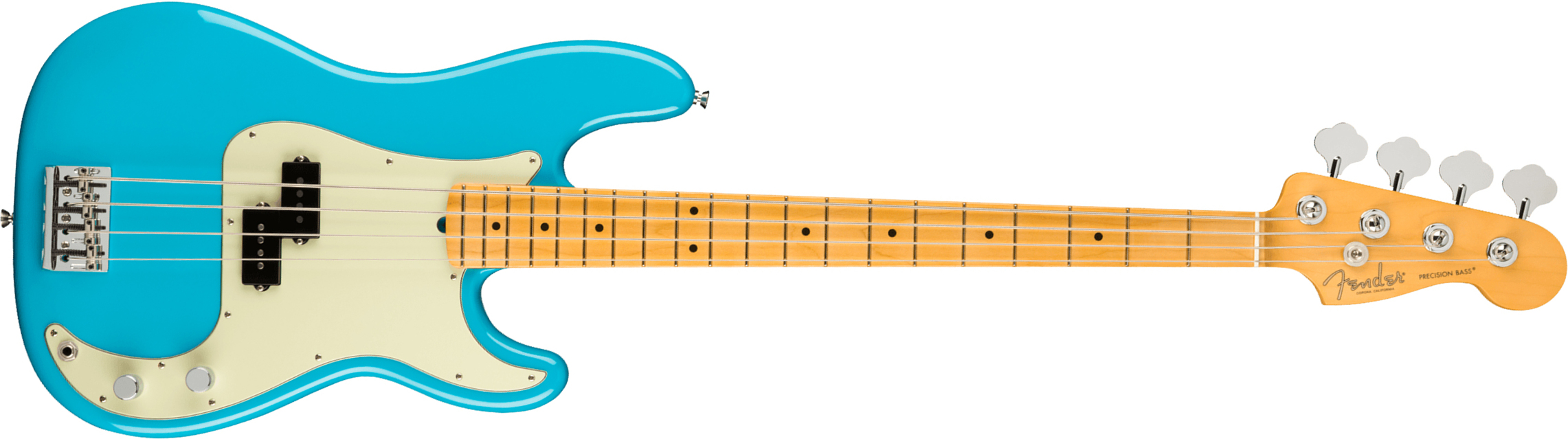 Fender Precision Bass American Professional Ii Usa Mn - Miami Blue - Solid body electric bass - Main picture