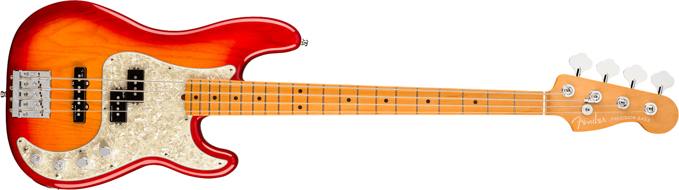 Fender Precision Bass American Ultra 2019 Usa Mn - Plasma Red Burst - Solid body electric bass - Main picture