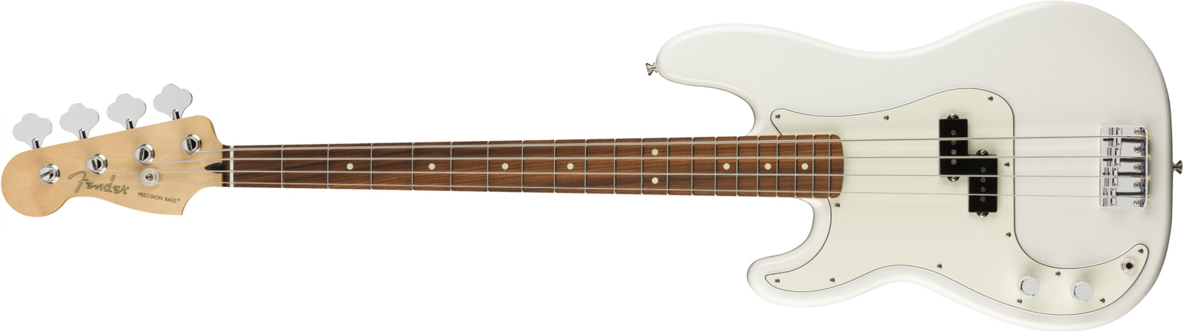 Fender Precision Bass Player Lh Gaucher Mex Pf - Polar White - Solid body electric bass - Main picture