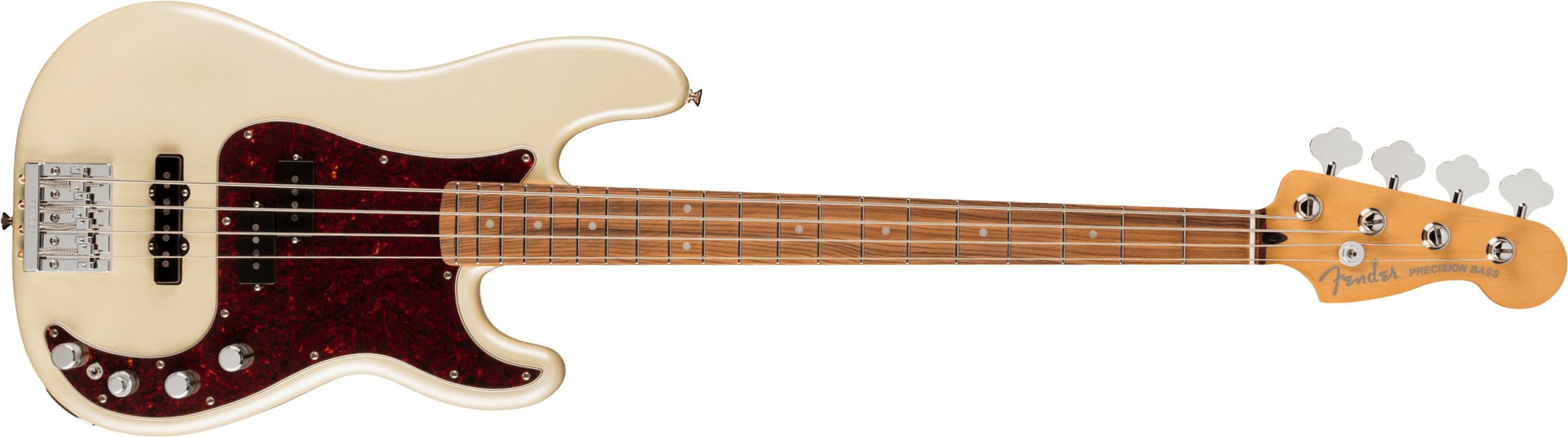 Fender Precision Bass Player Plus Mex Active Pf - Olympic Pearl - Solid body electric bass - Main picture