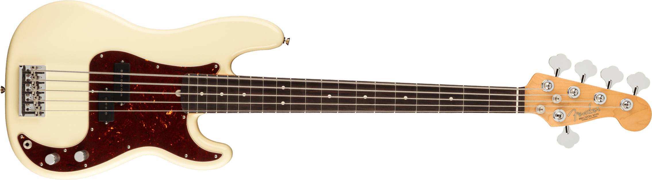 Fender Precision Bass V American Professional Ii Usa 5-cordes Rw - Olympic White - Solid body electric bass - Main picture