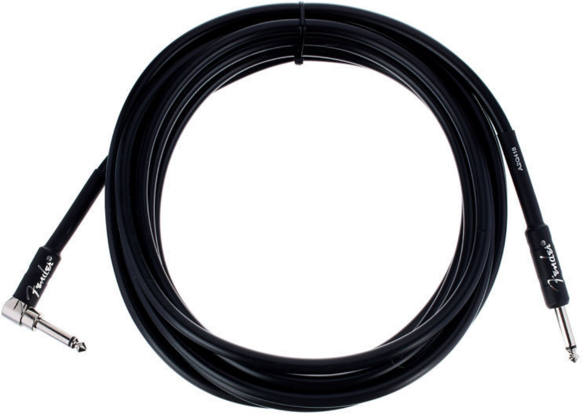 Fender Professional Instrument Cable Droit/coude 18.6ft Black - Cable - Main picture