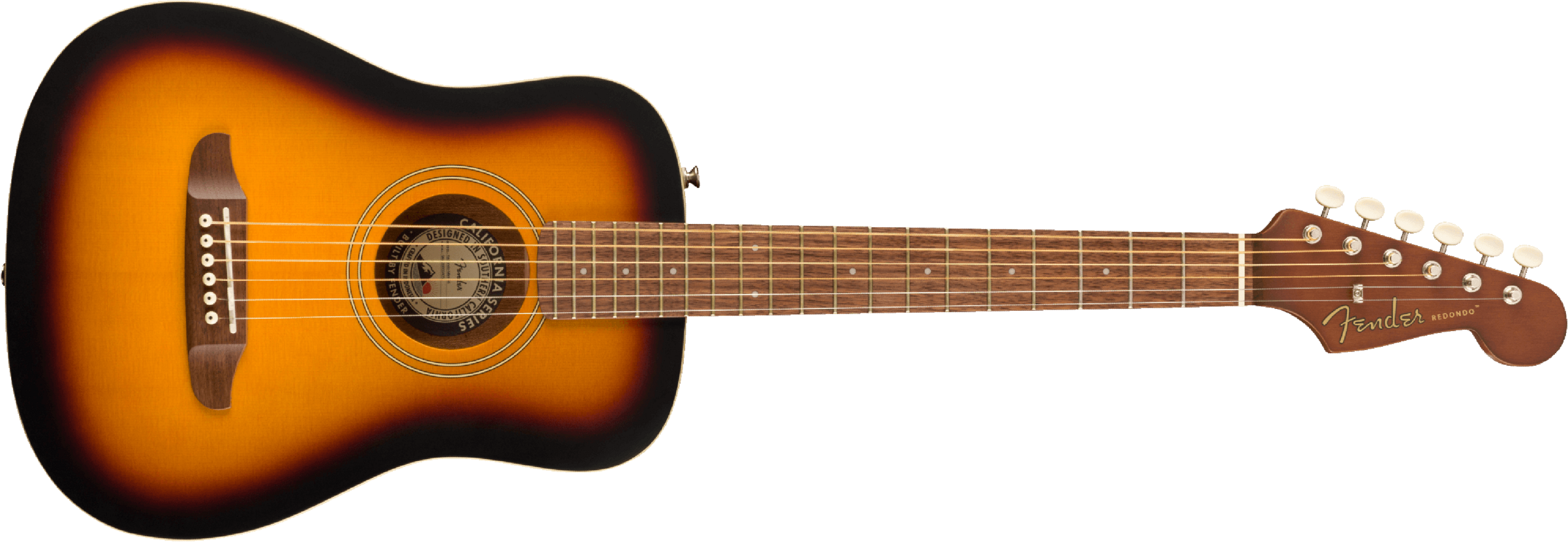 Fender Redondo Mini Dreadnought Epicea Acajou Pf - Sunburst - Travel acoustic guitar - Main picture