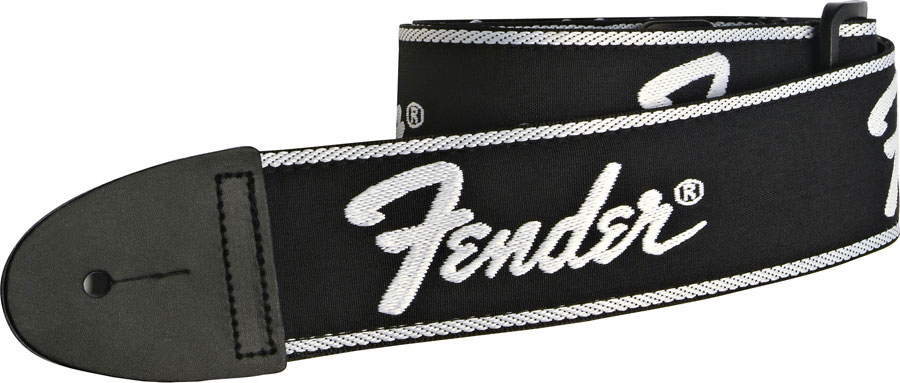 Fender Running Logo Strap 2inc.5cm Black - Guitar strap - Main picture