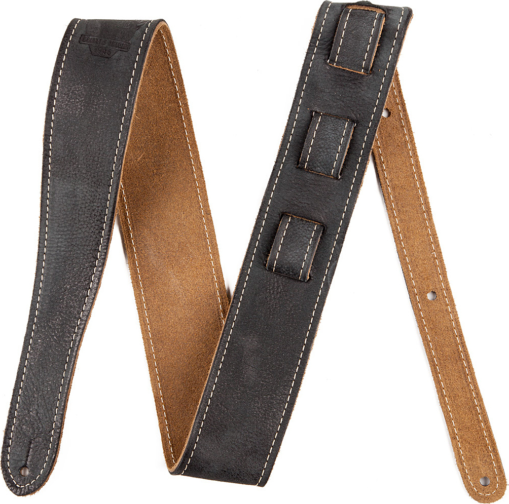 Fender Leather Road Worn Black - Guitar strap - Main picture