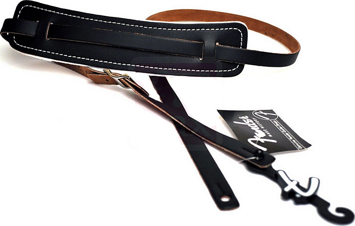 Fender Vintage Standard Leather Strap Black - Guitar strap - Main picture