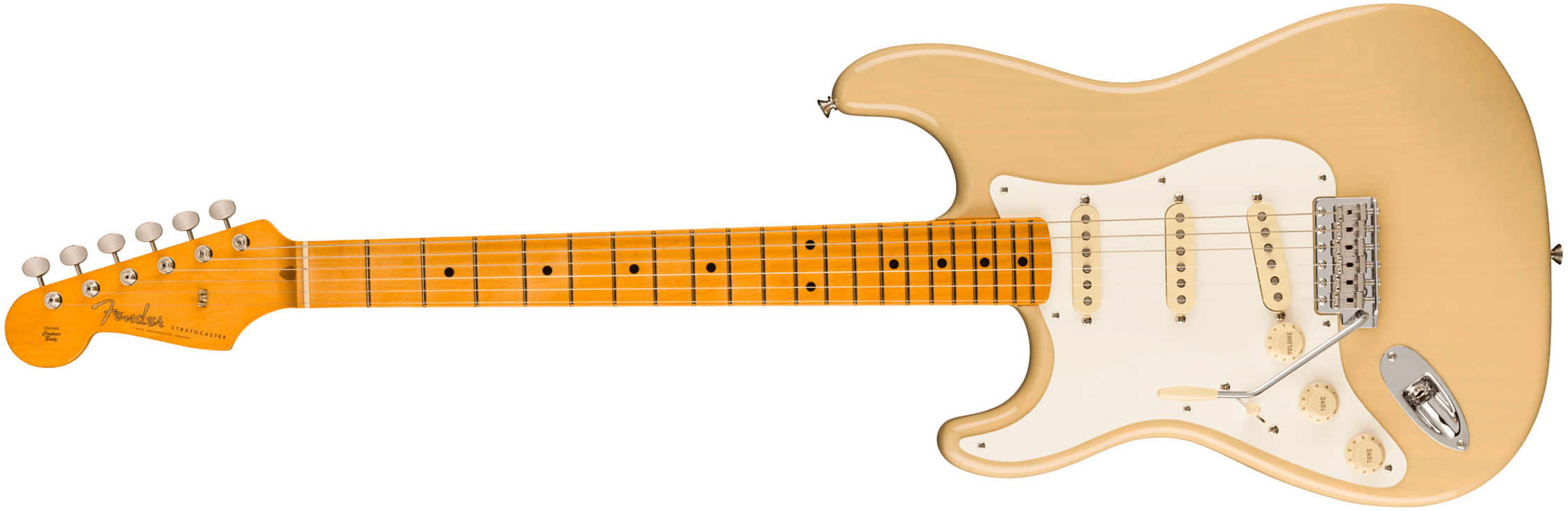 Fender Strat 1957 American Vintage Ii Lh Gaucher Usa 3s Trem Mn - Vintage Blonde - Left-handed electric guitar - Main picture