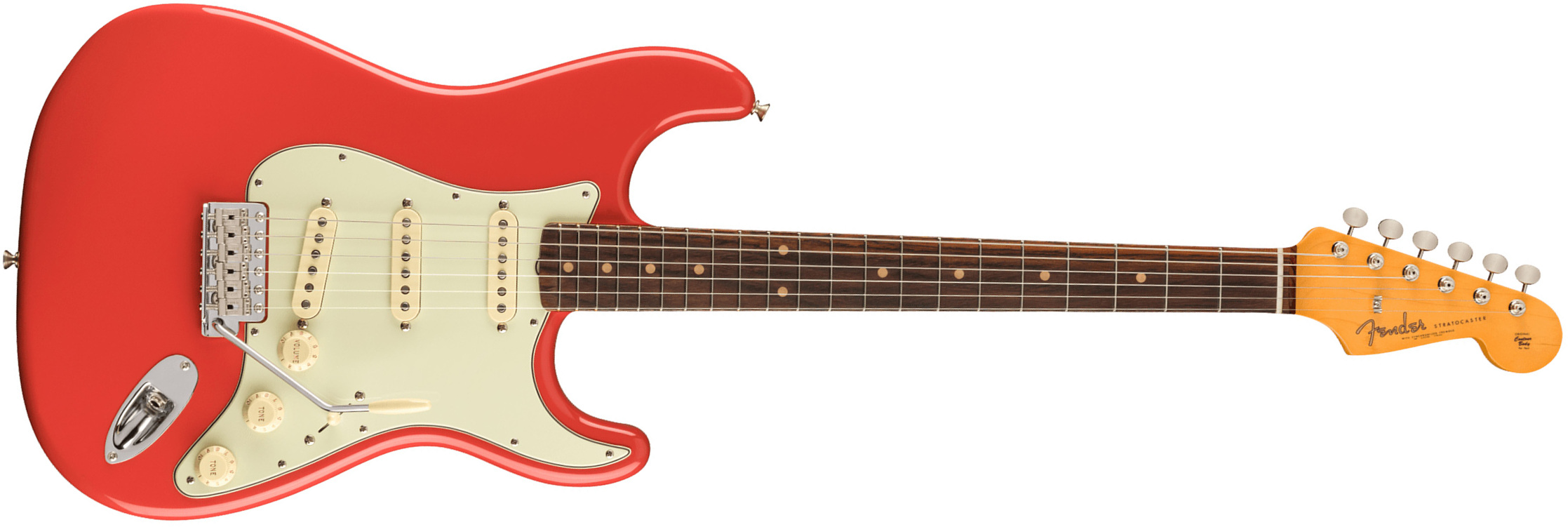 Fender Strat 1961 American Vintage Ii Usa 3s Trem Rw - Fiesta Red - Str shape electric guitar - Main picture