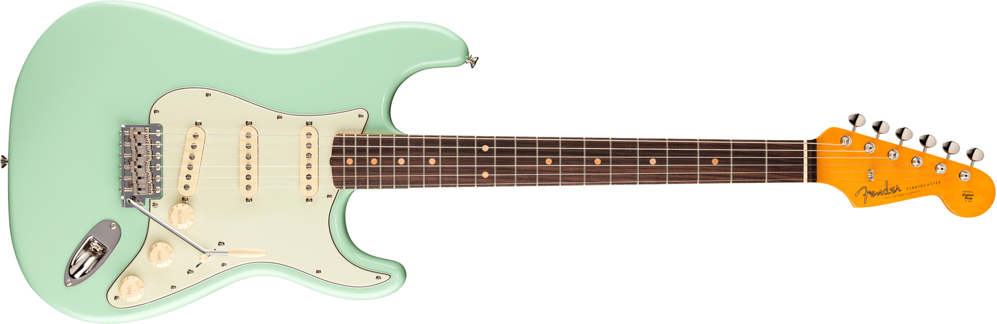 Fender Strat 1961 American Vintage Ii Usa 3s Trem Rw - Surf Green - Str shape electric guitar - Main picture