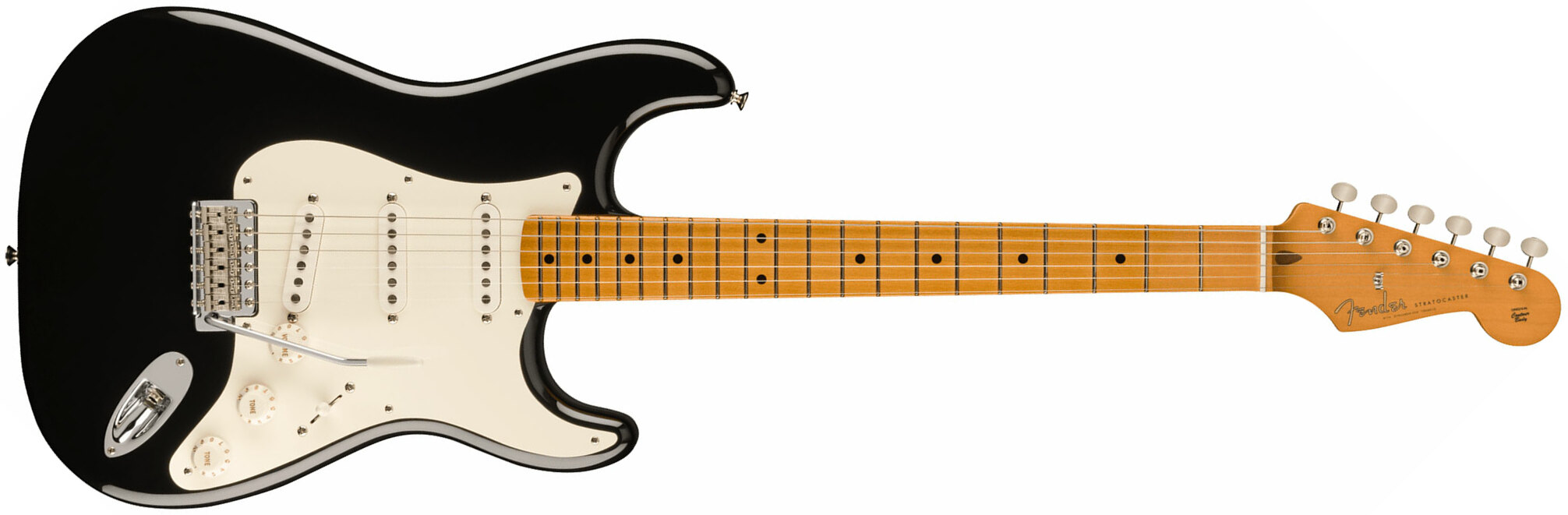 Fender Strat 50s Vintera 2 Mex 3s Trem Mn - Black - Str shape electric guitar - Main picture