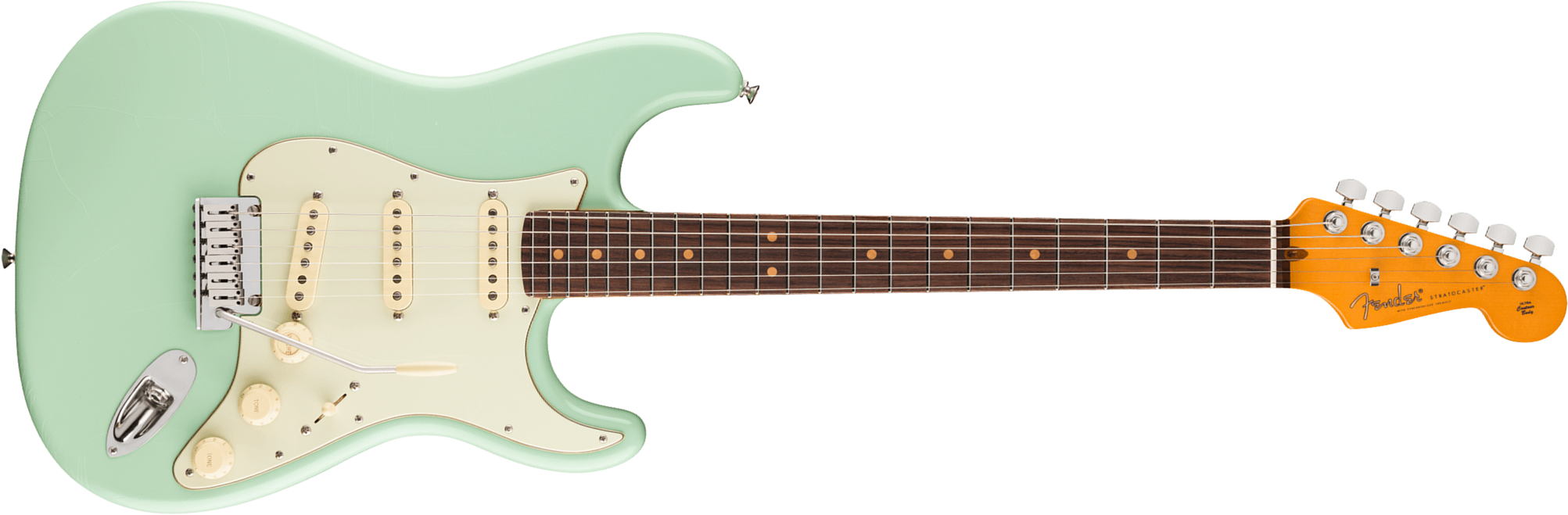 Fender Strat 60s American Ultra Luxe Usa 3s Trem Rw - Surf Green - Str shape electric guitar - Main picture