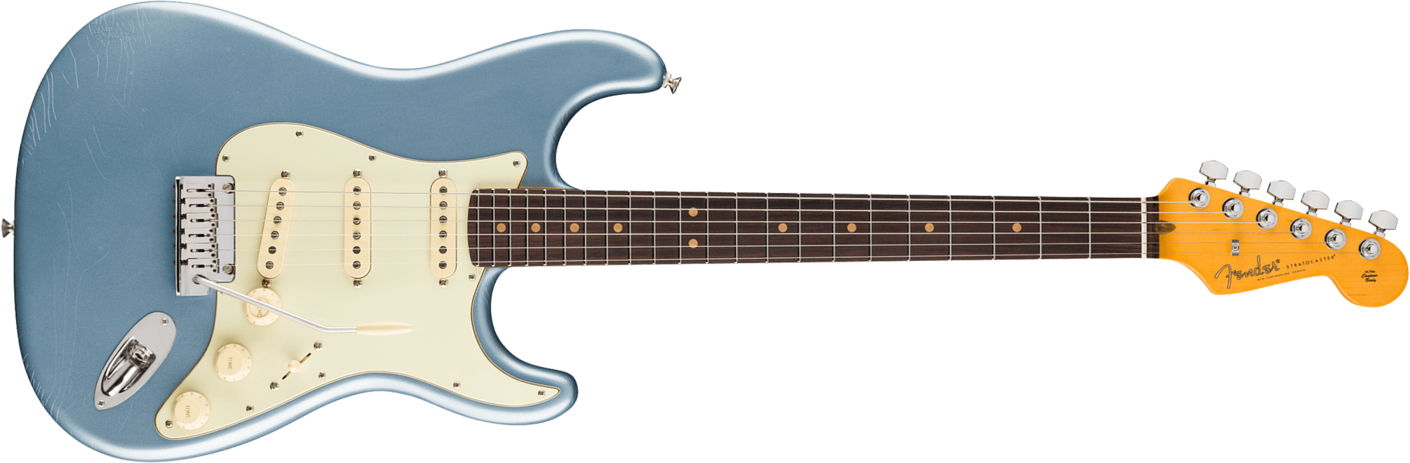Fender Strat 60s American Ultra Luxe Usa 3s Trem Rw - Ice Blue Metallic - Str shape electric guitar - Main picture