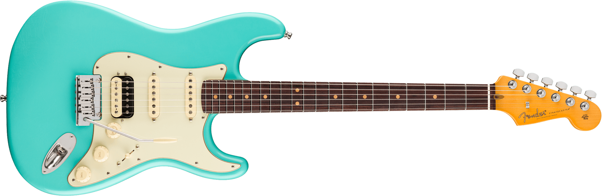 Fender Strat 60s Hss American Ultra Luxe Vintage Usa 3s Trem Rw - Sea Foam Green - Str shape electric guitar - Main picture