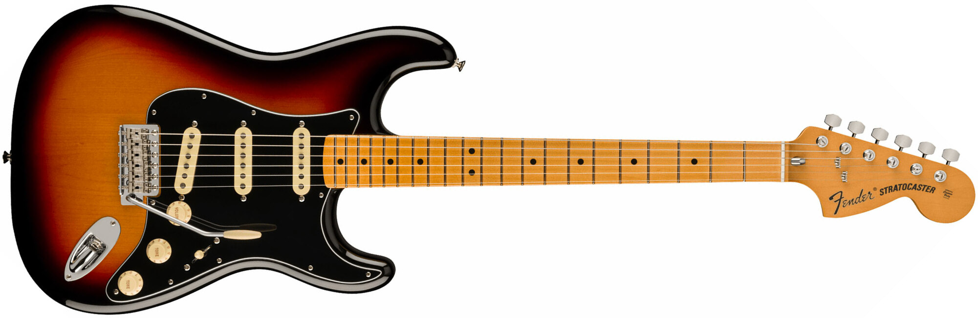 Fender Strat 70s Vintera 2 Mex 3s Trem Mn - 3-color Sunburst - Str shape electric guitar - Main picture