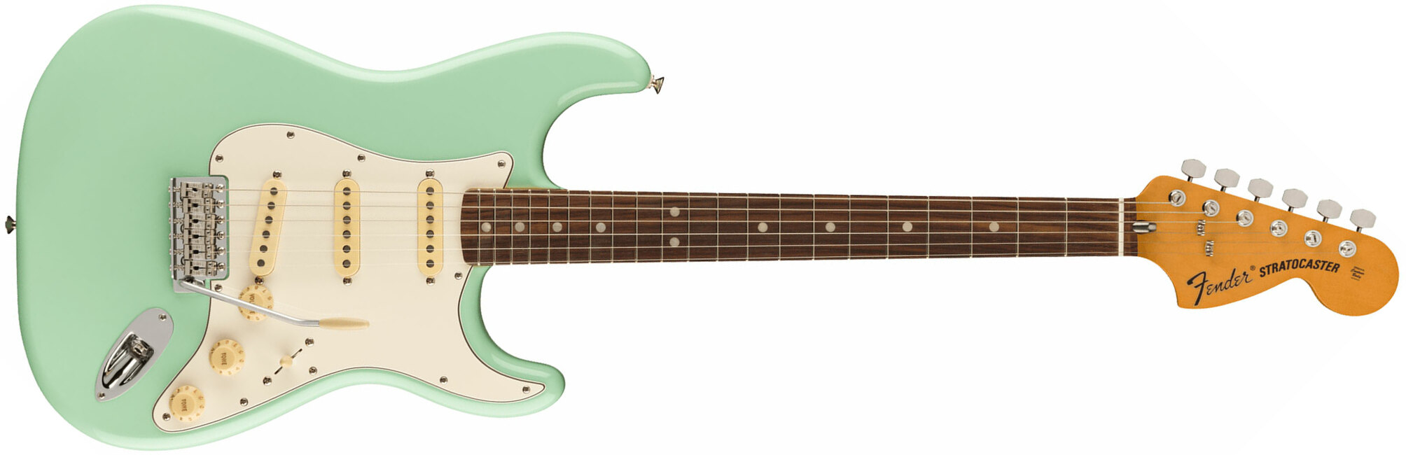 Fender Strat 70s Vintera 2 Mex 3s Trem Rw - Surf Green - Str shape electric guitar - Main picture