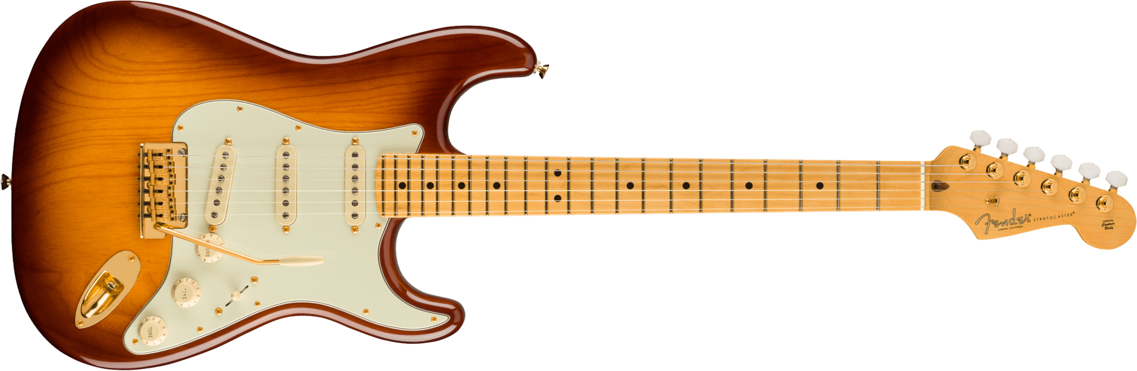Fender Strat 75th Anniversary Commemorative Ltd Usa Mn +etui - 2-color Bourbon Burst - Str shape electric guitar - Main picture