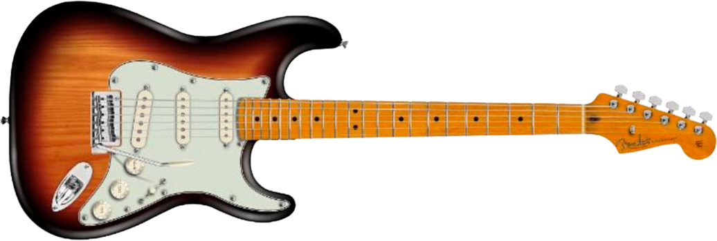 Fender Strat American Pro Ii Ltd 3s Custom Shop Trem Mn - 3-color Sunburst - Str shape electric guitar - Main picture