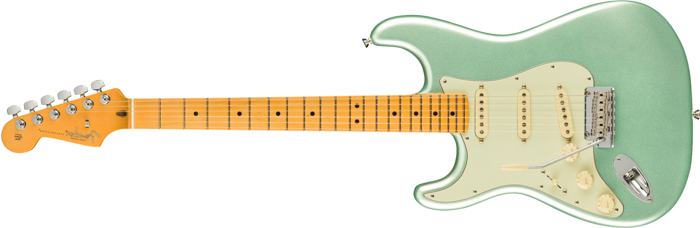 Fender Strat American Professional Ii Lh Gaucher Usa Mn - Mystic Surf Green - Left-handed electric guitar - Main picture