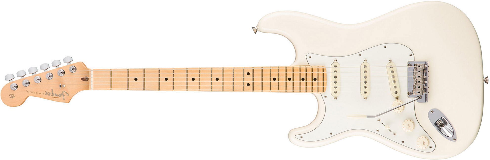 Fender Strat American Professional Lh Usa Gaucher 3s Mn - Olympic White - Left-handed electric guitar - Main picture