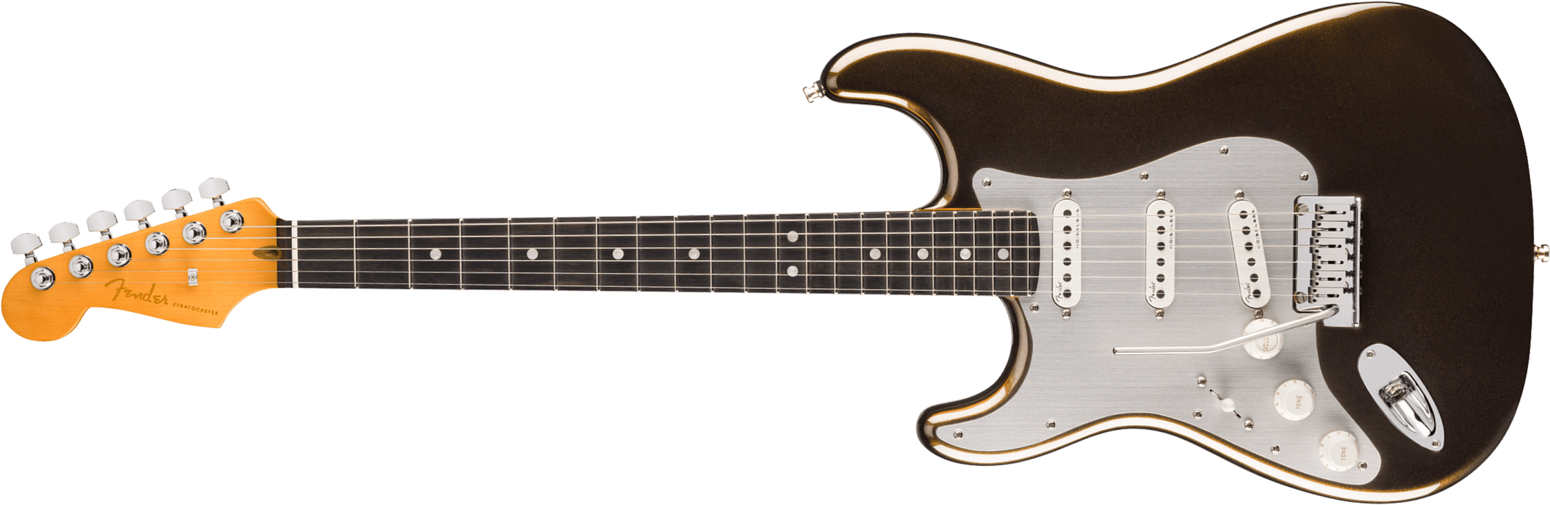 Fender Strat American Ultra Ii Lh Usa Gaucher Trem 3s Eb - Texas Tea - Str shape electric guitar - Main picture