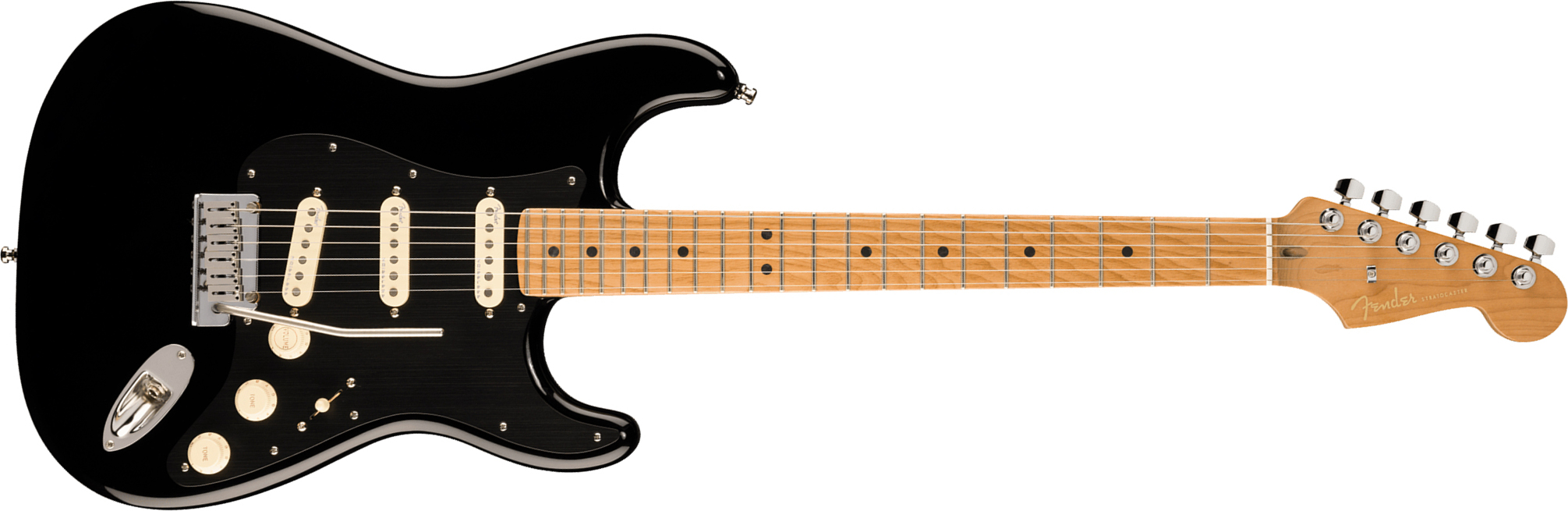 Fender Strat American Ultra Ii Ltd Usa 3s Trem Mn - Black - Str shape electric guitar - Main picture