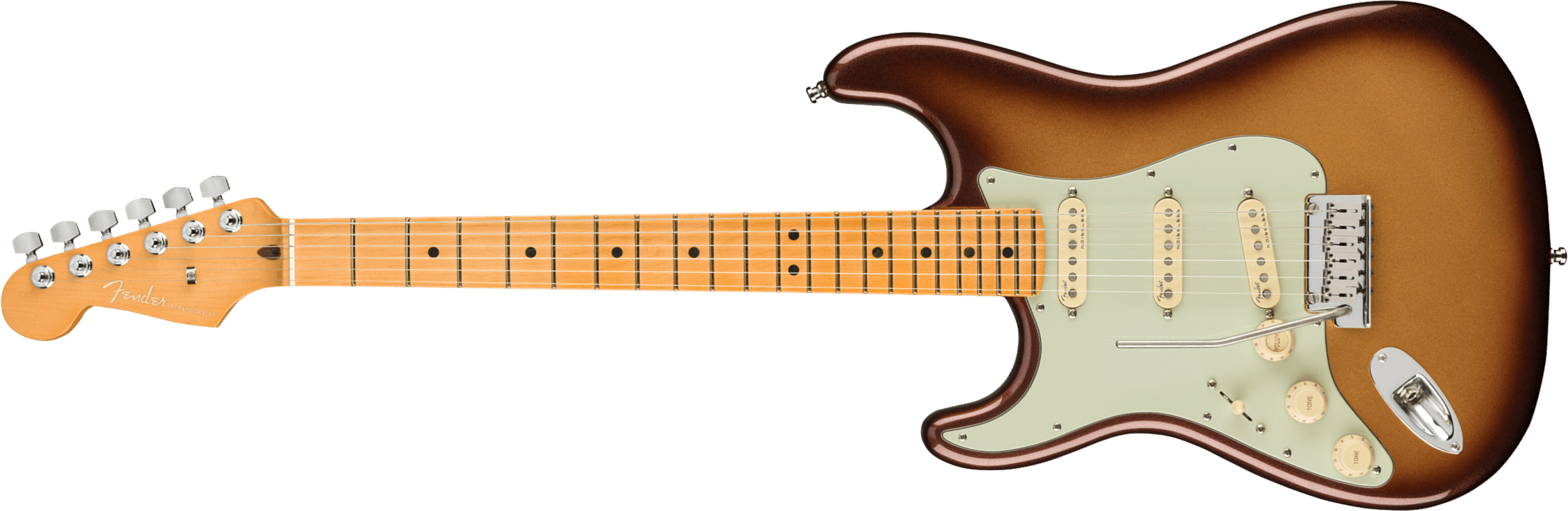 Fender Strat American Ultra Lh Gaucher Usa Mn +etui - Mocha Burst - Str shape electric guitar - Main picture