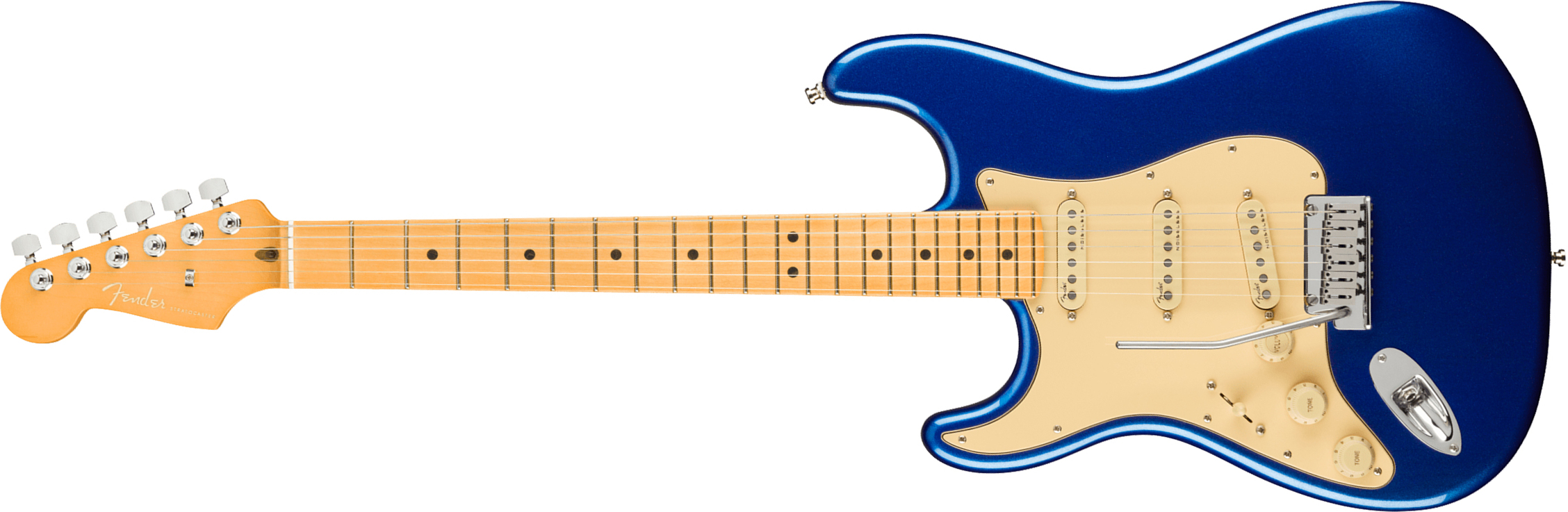 Fender Strat American Ultra Lh Gaucher Usa Mn +etui - Cobra Blue - Str shape electric guitar - Main picture