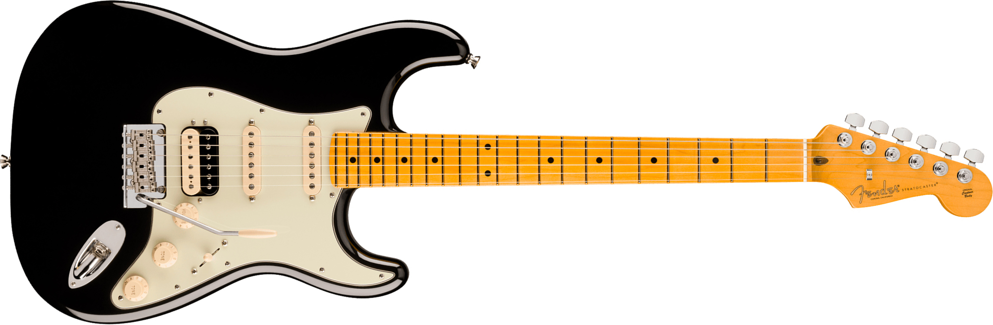 Fender Strat Hss American Pro. Usa Hss Trem Mn - Black - Str shape electric guitar - Main picture