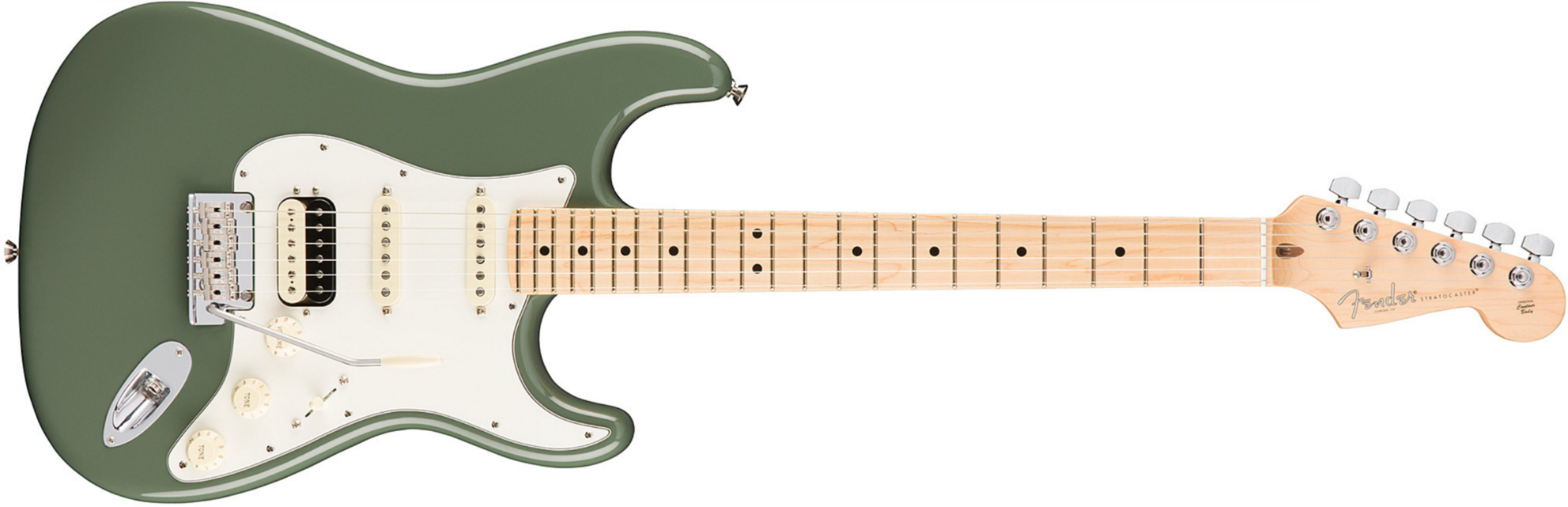 Fender Strat Hss Shawbucker American Professional Usa Mn - Antique Olive - Str shape electric guitar - Main picture