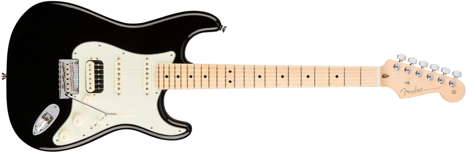 Fender Strat Hss Shawbucker American Professional Usa Mn - Black - Str shape electric guitar - Main picture