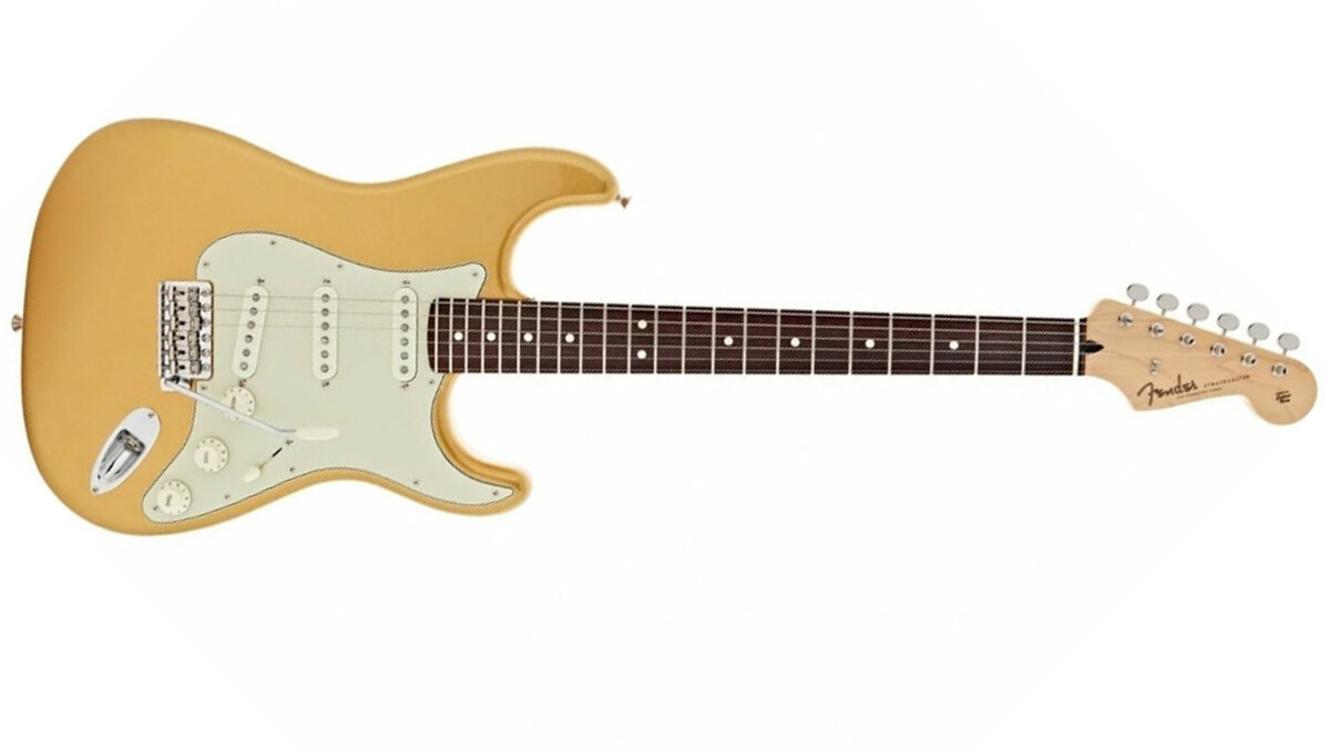 Fender Strat Hybrid Ii Mij Jap 3s Trem Rw - Gold - Str shape electric guitar - Main picture