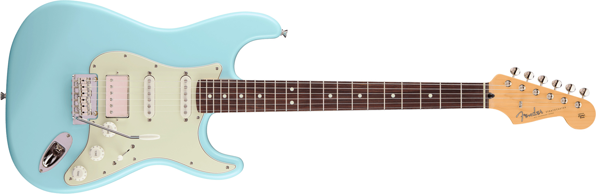 Fender Strat Hybrid Ii Mij Ltd Jap Hss Trem Rw - Daphne Blue - Str shape electric guitar - Main picture