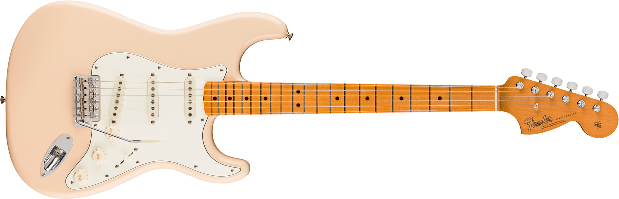 Fender Strat Late 60s Vintera 3 Mex 3s Trem Mn - Olympic White - Str shape electric guitar - Main picture