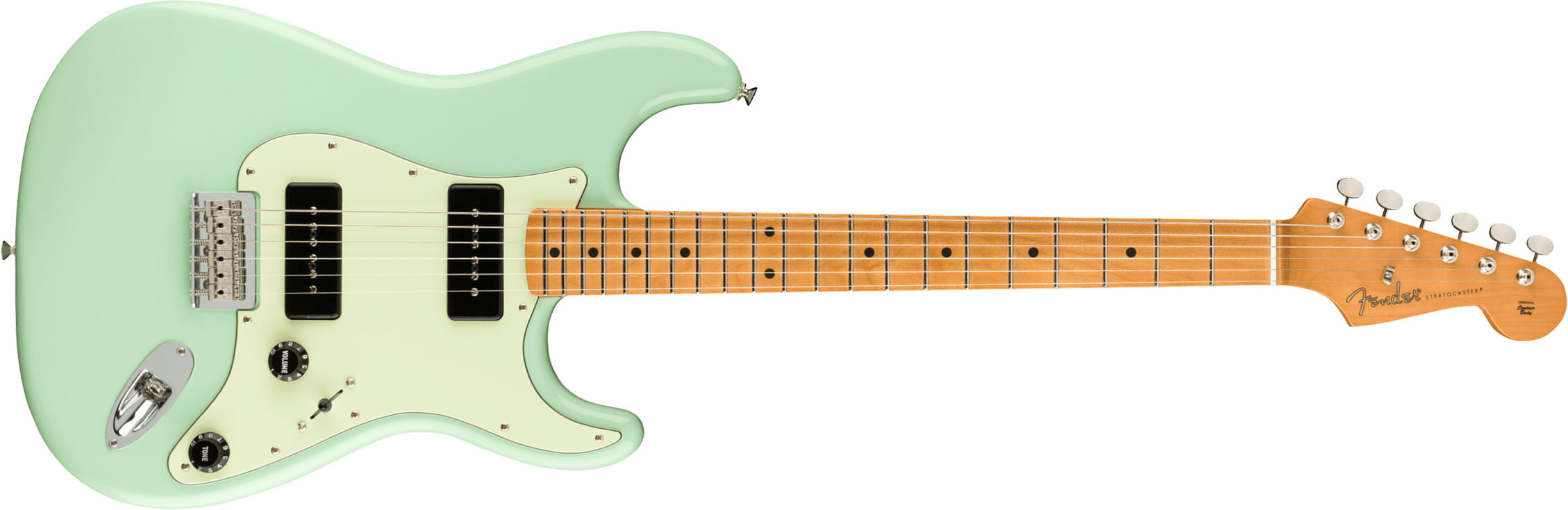Fender Strat Noventa Mex Ss Ht Mn +housse - Surf Green - Str shape electric guitar - Main picture