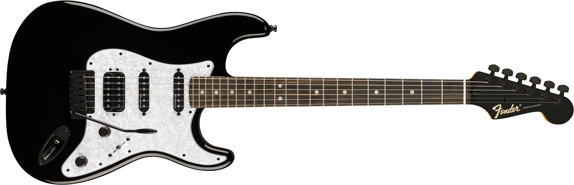 Fender Strat Player Fusion Ltd Mex Hss Trem Eb - Black - Str shape electric guitar - Main picture
