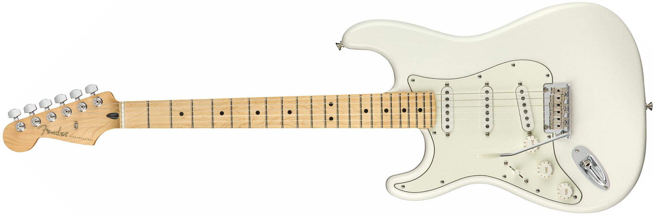 Fender Strat Player Lh Gaucher Mex Sss Mn - Polar White - Left-handed electric guitar - Main picture