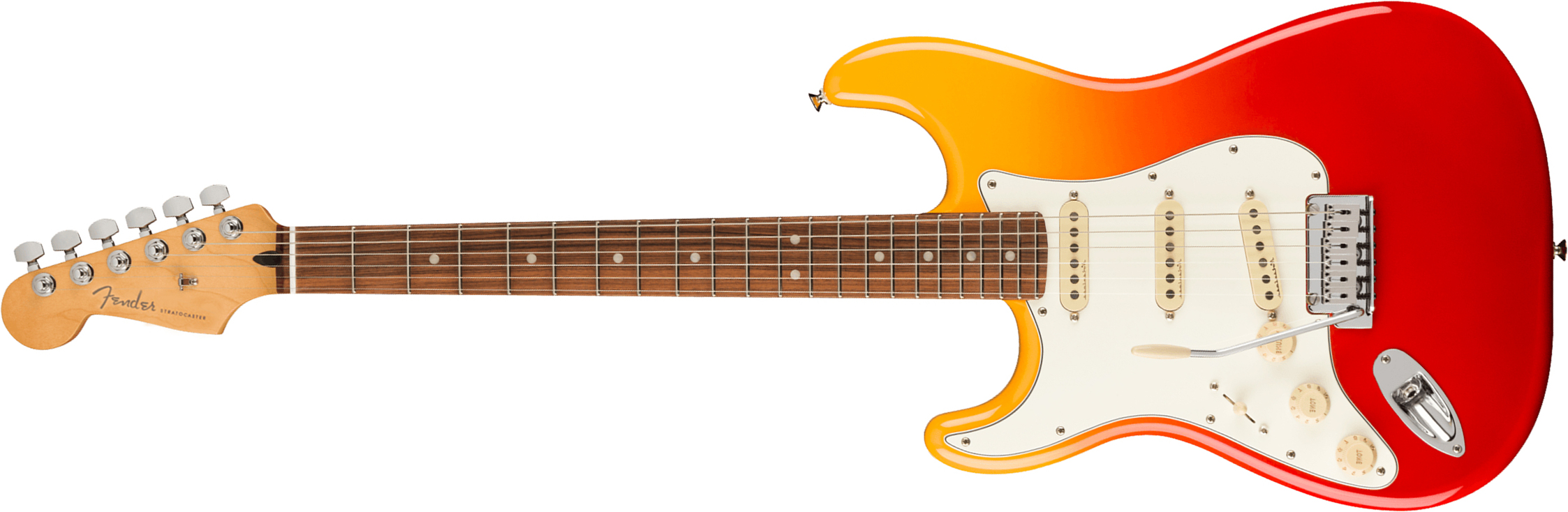 Fender Strat Player Plus Lh Gaucher Mex 3s Trem Pf - Tequila Sunrise - Left-handed electric guitar - Main picture