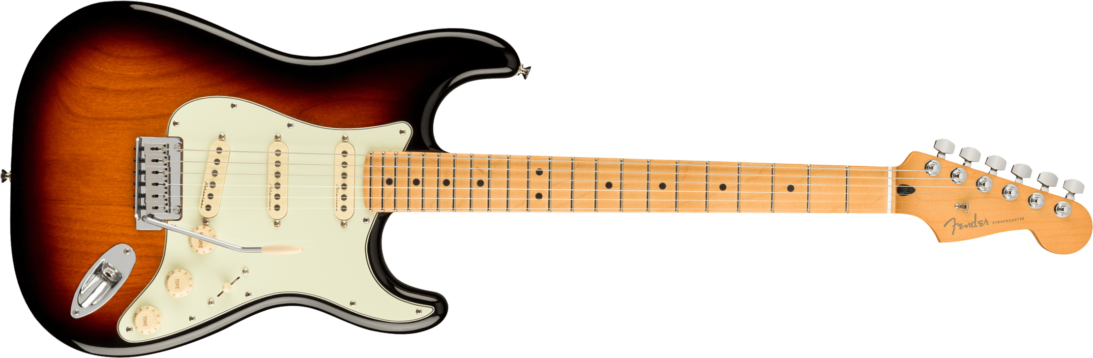 Fender Strat Player Plus Mex 3s Trem Mn - 3-color Sunburst - Str shape electric guitar - Main picture