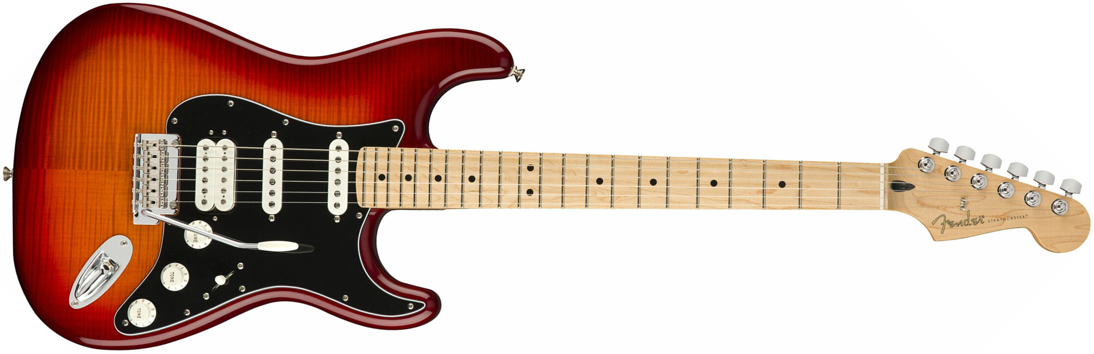 Fender Strat Player Plus Top Mex Hss Mn - Aged Cherry Burst - Str shape electric guitar - Main picture