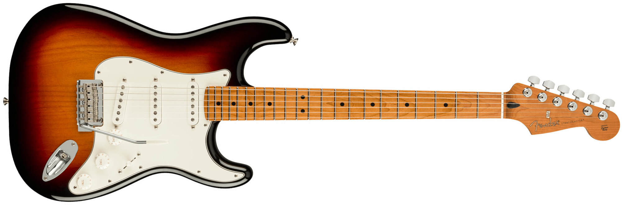 Fender Strat Player Roasted Maple Neck Ltd Mex 3s Trem Mn - 3 Color Sunburst - Str shape electric guitar - Main picture